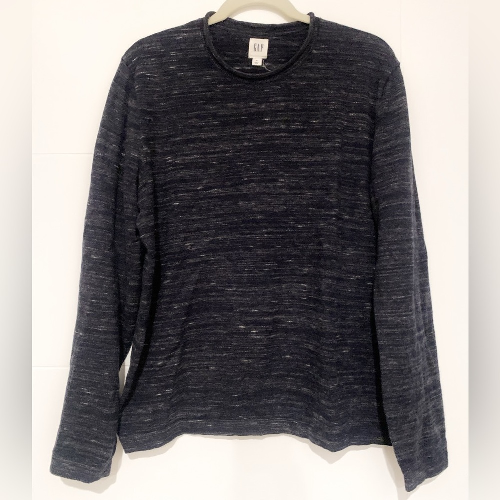 Sz M Men’s GAP Sweater Dark Gray Crew Neck Long Sleeve